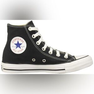 Converse Black Canvas High-Tops with White Accents Size 8